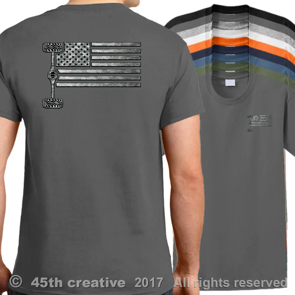 США 4x4 бездорожье Флаг Футболка американский грузовик рубашка большие шины