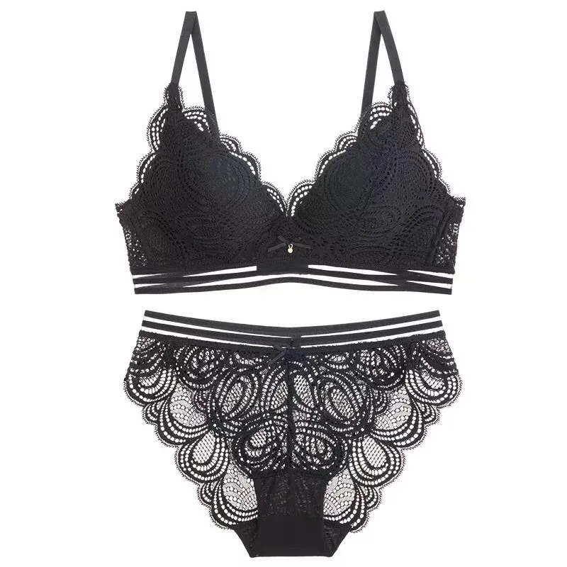 New fashion wireless bra set push up lingerie sets lace soft underwear women brand sexy and panty | Женская одежда