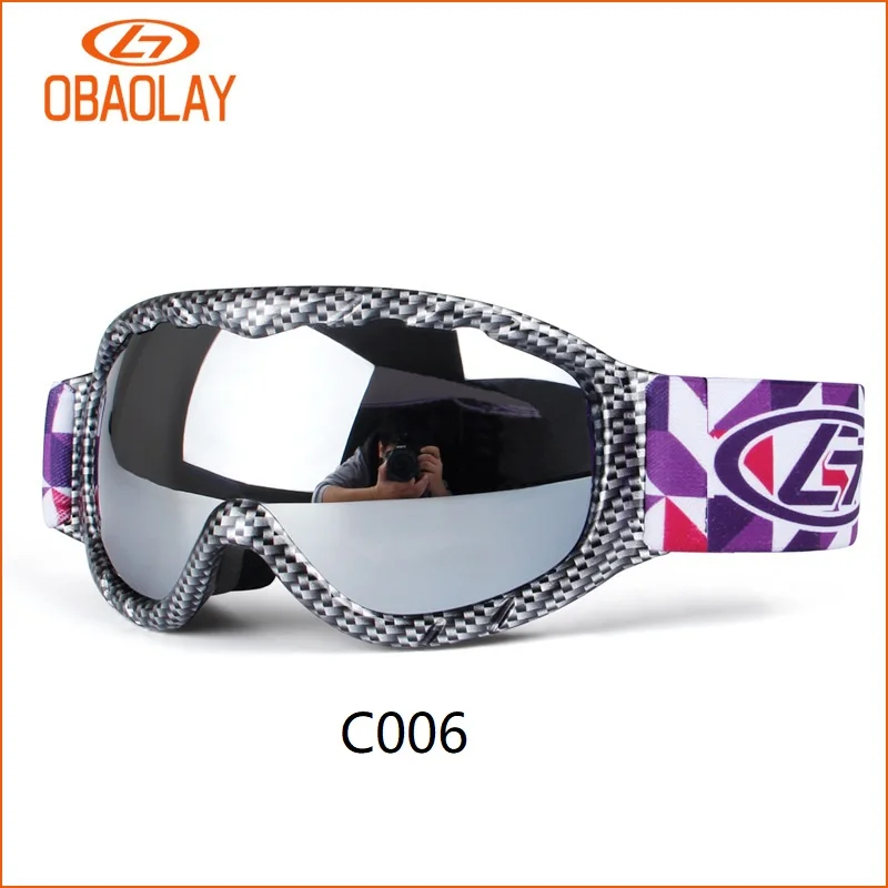 C006 Профессиональные дети HD Vision лыжные очки Детские двойные линзы UV400 Анти-туман маска очки Лыжный Спорт Девочкам Мальчикам сноубордические очки - Цвет: C006
