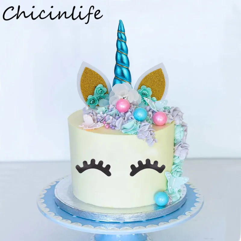 Chicinlife 1 шт. единороги роговые уши торт Toppers Дети День рождения детский душ свадьба