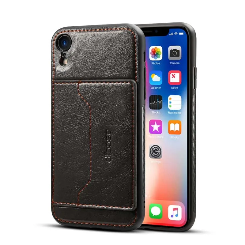 Чехол-книжка из искусственной кожи для iPhone XR противоударный чехол с отделением