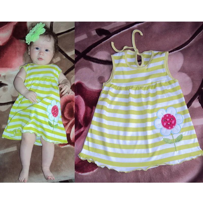 Летний для новорожденных Платья девочек детское хлопковое мини платье принцессы