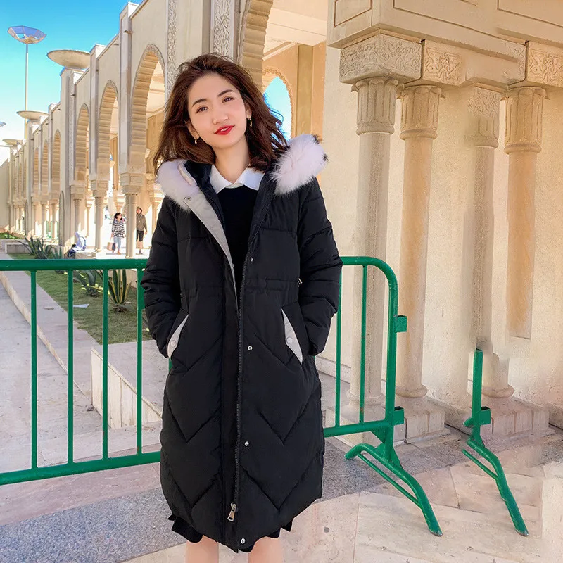 Women Winter Jackets Coats 2019 New Down cotton Hooded Parkas Feminina Warm Outwear Faux Fur Collar Plus Size 3XL Long | Женская одежда