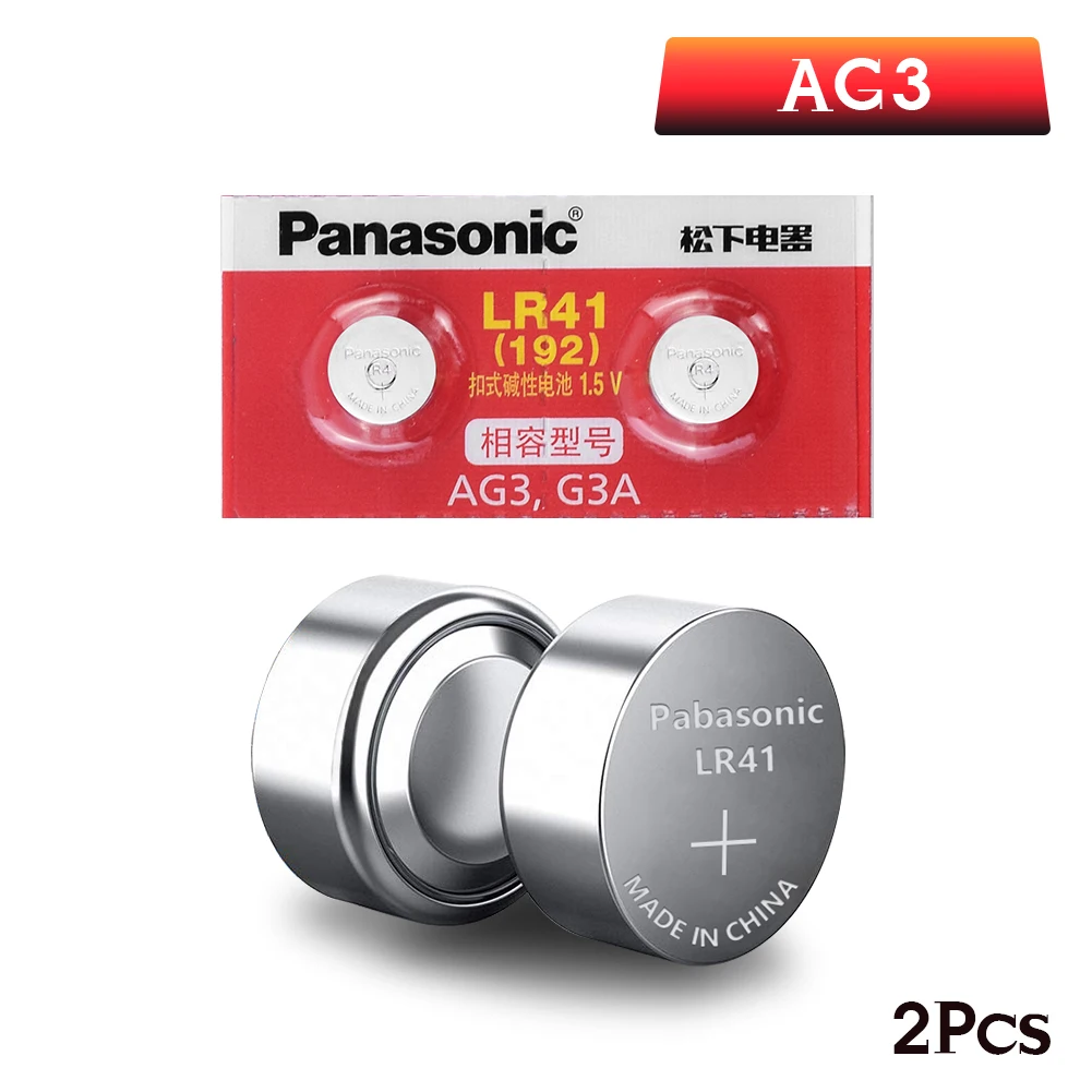 100% Оригинальные батарейки Panasonic 2 шт./лот LR41 SR41 AG3 G3A L736 192 392A Zn/MnO2 1 5 V литиевые