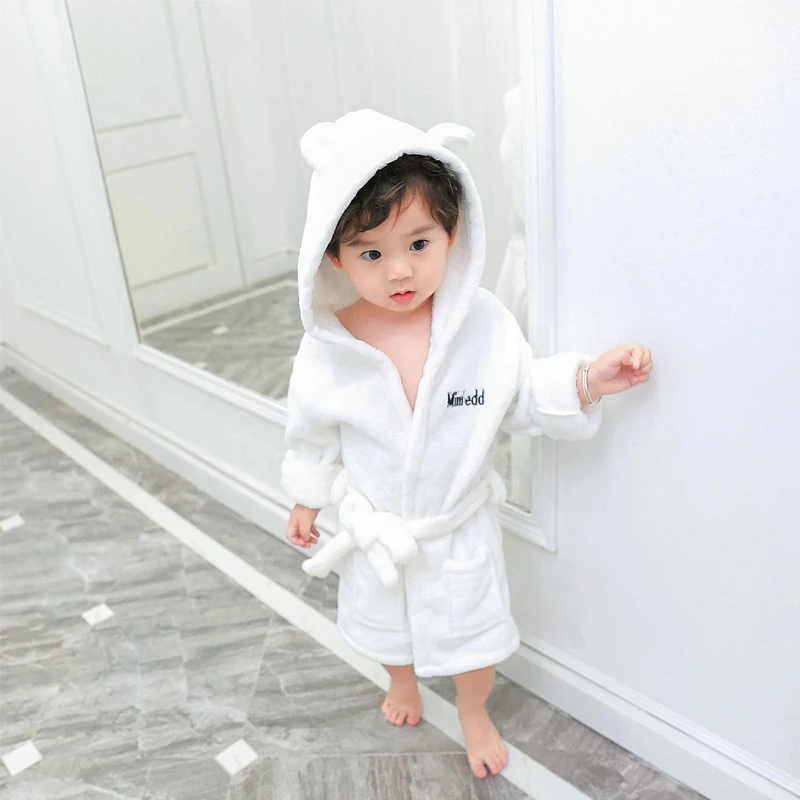 Детские пижамы для маленьких мальчиков костюм сна фланелевый домашний халат