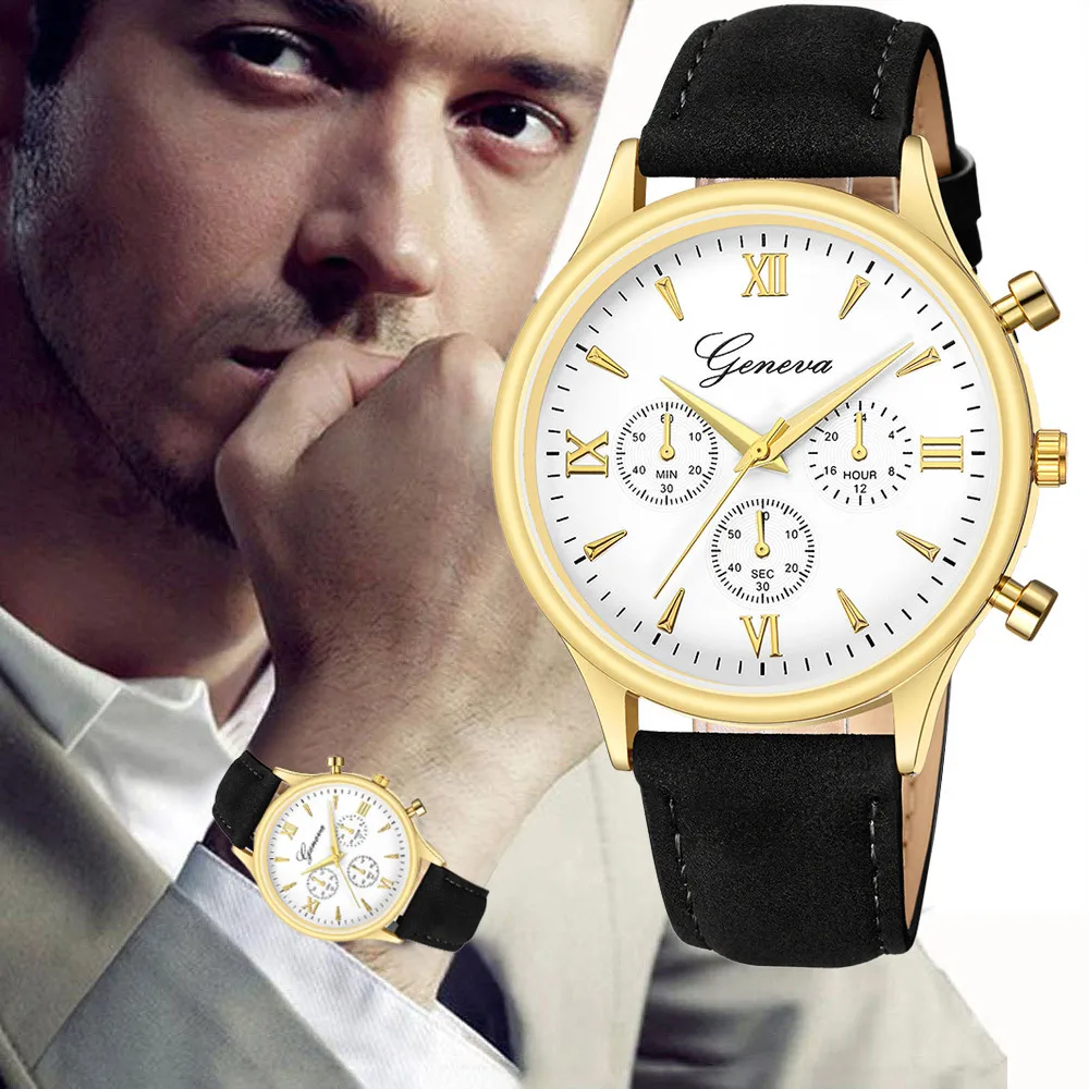 Роскошные часы женские кожаные роскошные модные мужские из искусственной кожи с