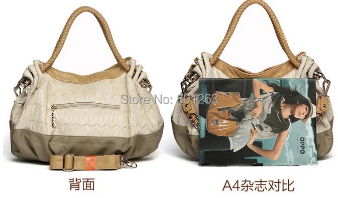 Brand OPPO New 2014 Fashion Women Handbags Patchwork Chain bag PU leather Shoulder bags Messenger Tote|bags basketball|bag charcoalbag suede |