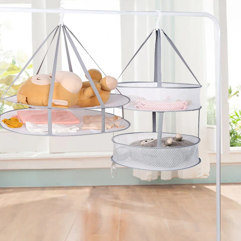 Windbreak clothes drying basket folding net single double three-layer rack wholesale | Дом и сад