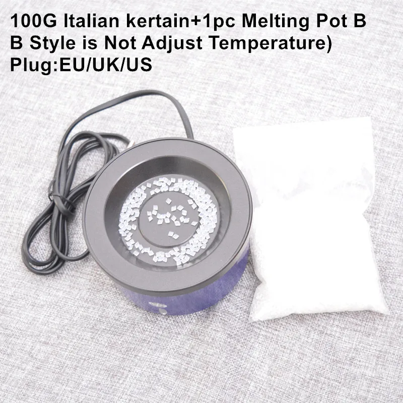 

1pc Glue pot+100G Italian keratin glue constant temperature hot pot/glue stove for fusion hair extensions