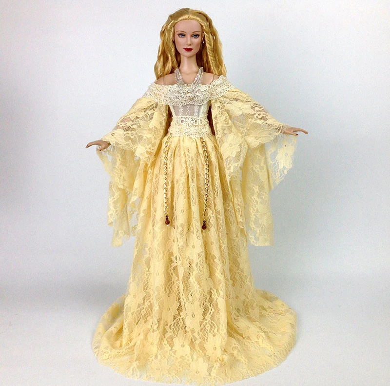 T02-X506 Blyth st Одежда для кукол 1/3 1/4 bjd 1/6 аксессуары для кукол кружевное платье с одним вырезом черный, желтый, белый цвет 1 шт