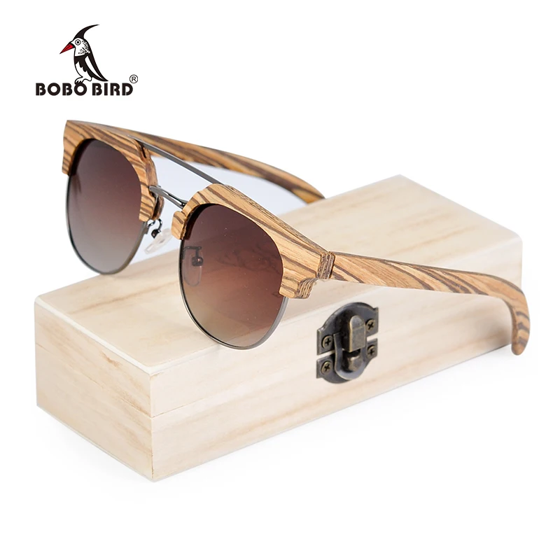 

BOBO BIRD Men Retro Wooden Sunglasses Women 2020 Zebra Wood Legs UV400 Polarized Lens Glasses Brand Eyewear gafas de sol oculos