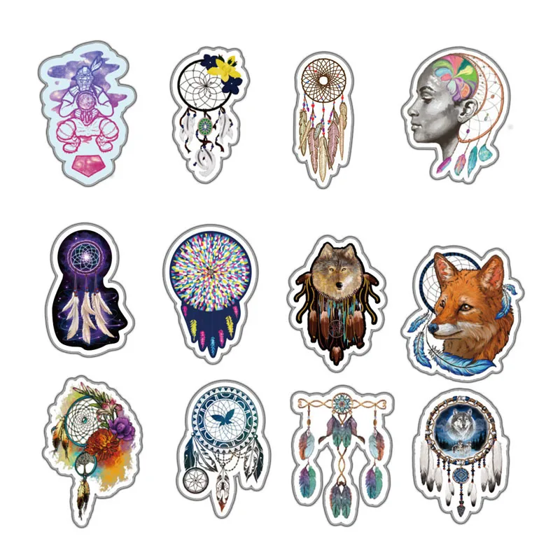 57pcs/pack Psychedelic Pattern Animal Sticker Suitcase Fridge Bicycle Skateboard Waterproof Stickers DIY Toys for Children Gifts
