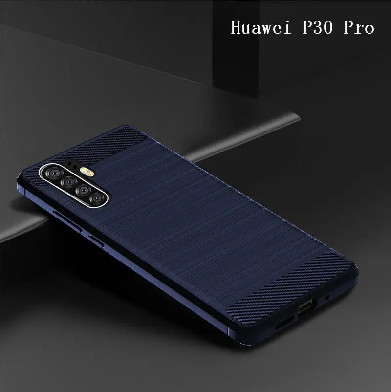 Чехол для Huawei P30 Pro из матового углеродного волокна мягкий силиконовый чехол ТПУ с