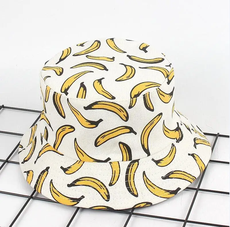 print Bucket Hat Новинка, шапка-ведро с банановым узором для девочек, складная Кепка с принтом в стиле хип-хоп Gorros, мужская летняя кепка, женская панама для рыбалки - Цвет: print Bucket Hat