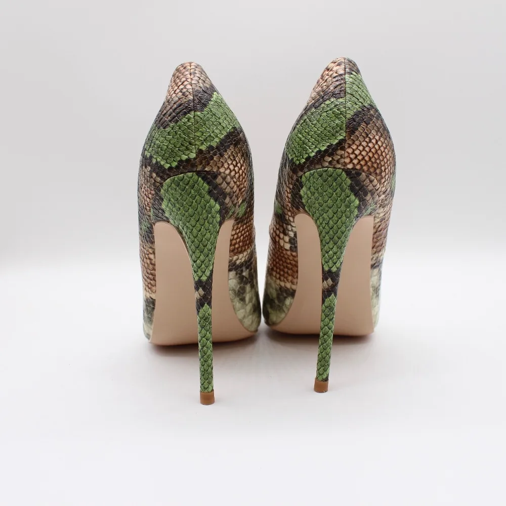 

Free shipping fashion women Pumps lady Green snake python Pointy toe high heels shoes 10cm bride wedding shoes 12cm 10cm 8cm