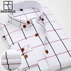 Мужская Повседневная рубашка из ткани Оксфорд в клетку, приталенная формальная и деловая рубашка, Мужская классическая рубашка с длинным рукавом, весна 2020