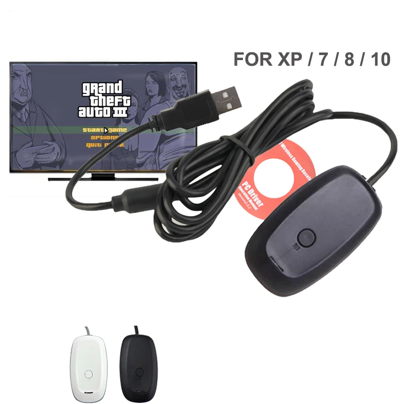 Для Xbox 360 беспроводной геймпад пк USB приемник адаптер поддерживает Win XP/7/8/10