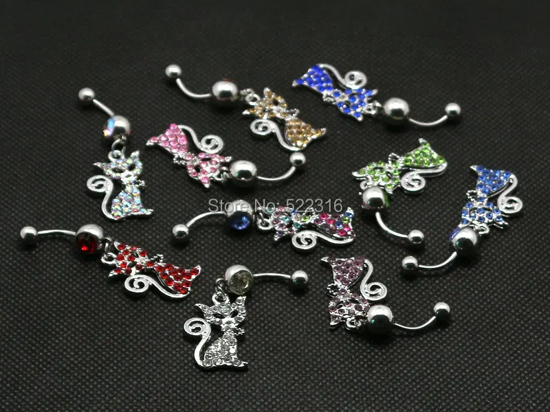 Кольцо для пирсинга живота из хирургической стали 10 шт.|navel bars|body piercing jewelrypiercing