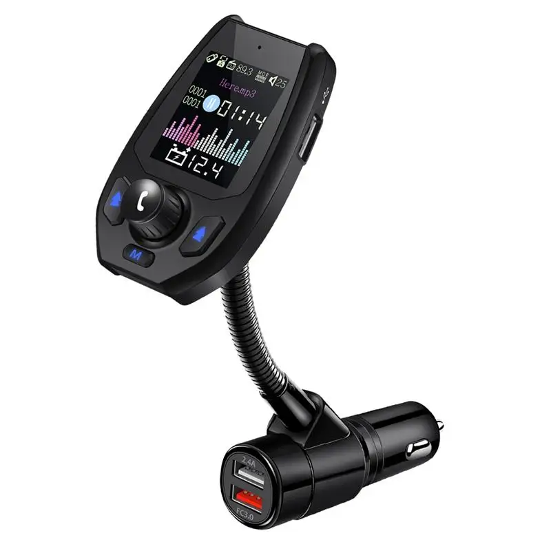 1,8 дюймовый цветной экран, автомобильное зарядное устройство, Bluetooth, fm-передатчик, модулятор, двойной USB порт, автомобильный адаптер, AUX порт