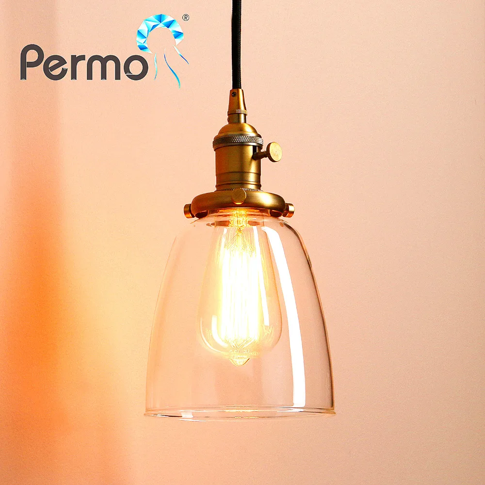 Permo винтажная Подвесная лампа, стеклянные подвесные светильники, ретро подвесные потолочные лампы, современная лампа, светильник для столовой, осветительная арматура для дома