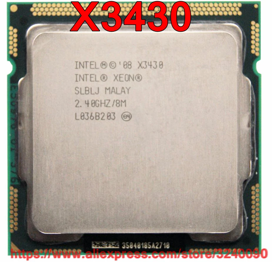 Оригинальный четырехъядерный процессор Intel Xeon X3430 2 4 ГГц LGA1156 8 Мб кэш памяти 95 Вт