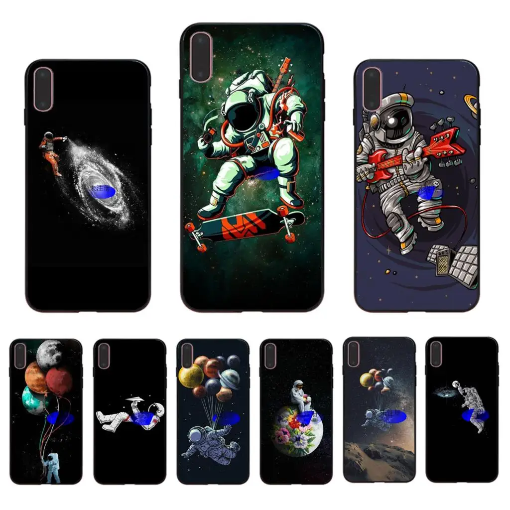 

IMIDO Interesting astronaut space planet patterned Soft TPU phone case for iphone 7/8/6s/6plus X XS XR XSmax 5 6 7 8 5S 6s shell