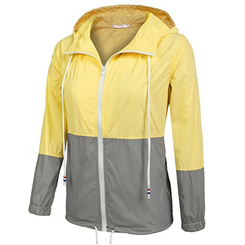 

UK Women's Waterproof Raincoat Outdoor Hooded Rain Jacket Windbreaker S-2XL