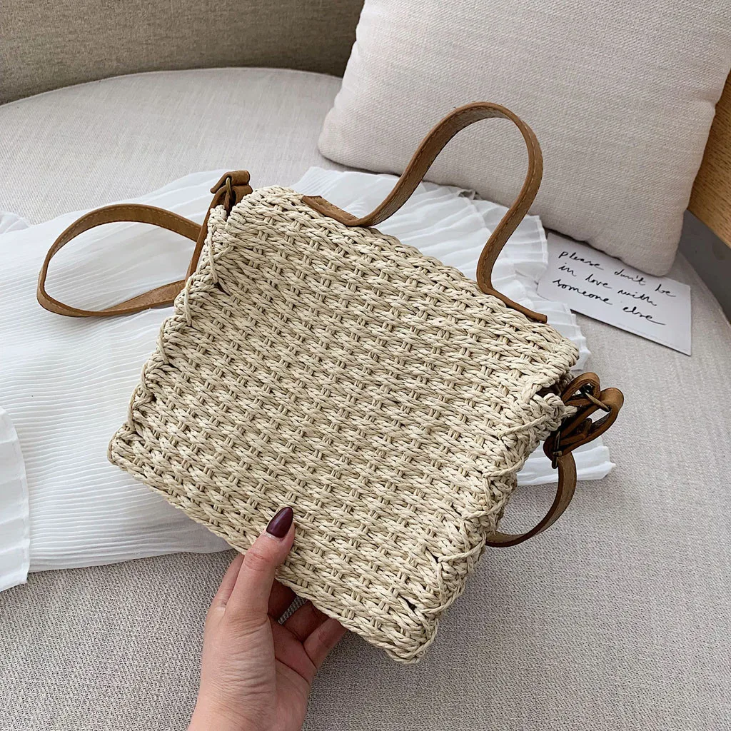 Для женщин сумка через плечо модная плетеная ткань ретро Повседневное