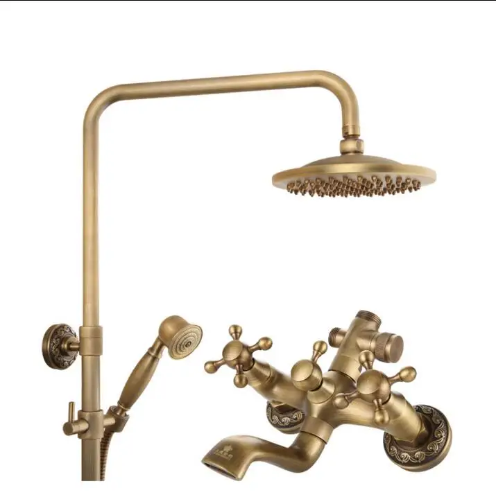 Бесплатная доставка роскошный новый античный латунный набор для Дождевого душа