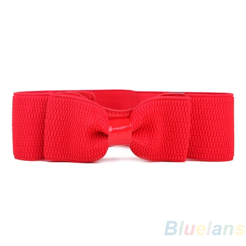 

Fashion Lady Wide Elastic Stretch Bowknot Bow Tie Belt Waistband 4 Colors 0JCG 9C1Z
