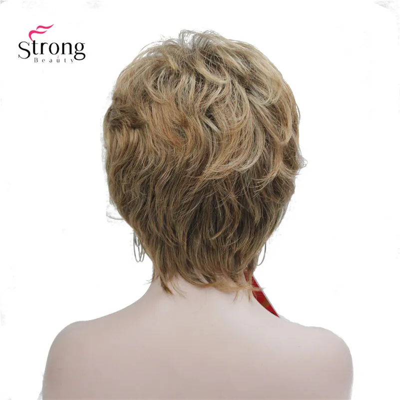 StrongBeauty женский короткий прямой коричневый микс темно рыжий парик Пушистые