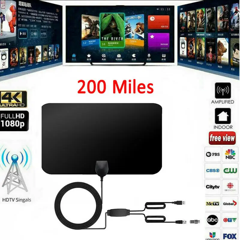 Цифровая ТВ антенна с диапазоном 50 200 миль HD Skywire цифровая 1080p для помещений 4k