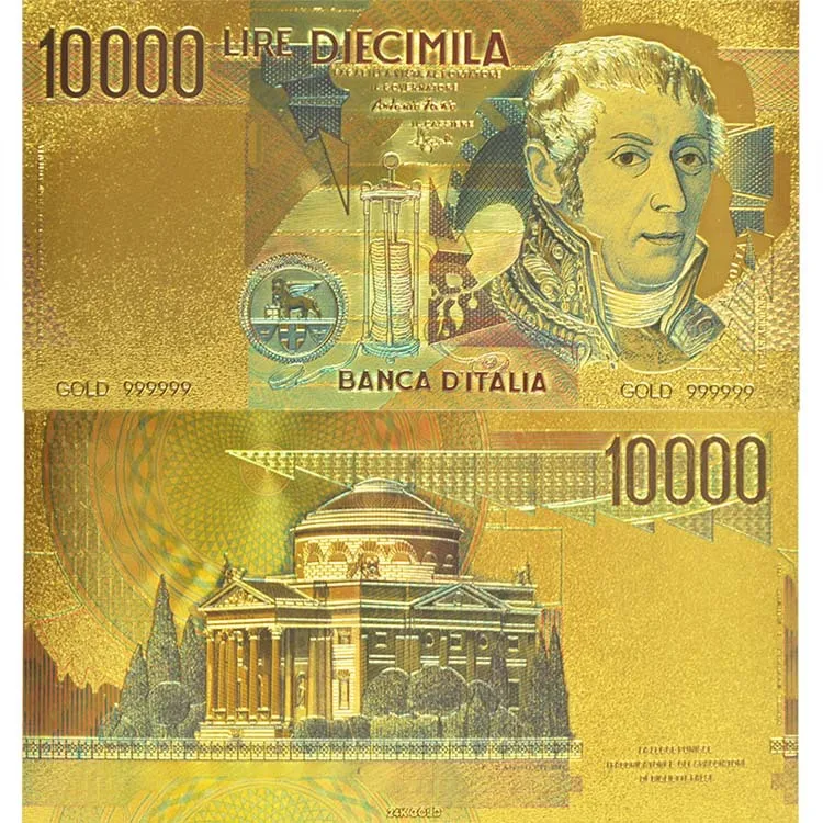 WR позолоченная Фольга для банкнот оптовая продажа 10 тысяч итальянских из золотой