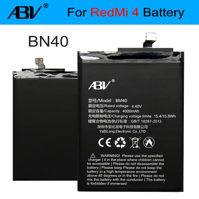 100% Оригинальный аккумулятор ABV BN40 для Xiaomi Redmi 4 Pro Prime 3g ram 32G rom Edition Redrice Hongmi battery|battery