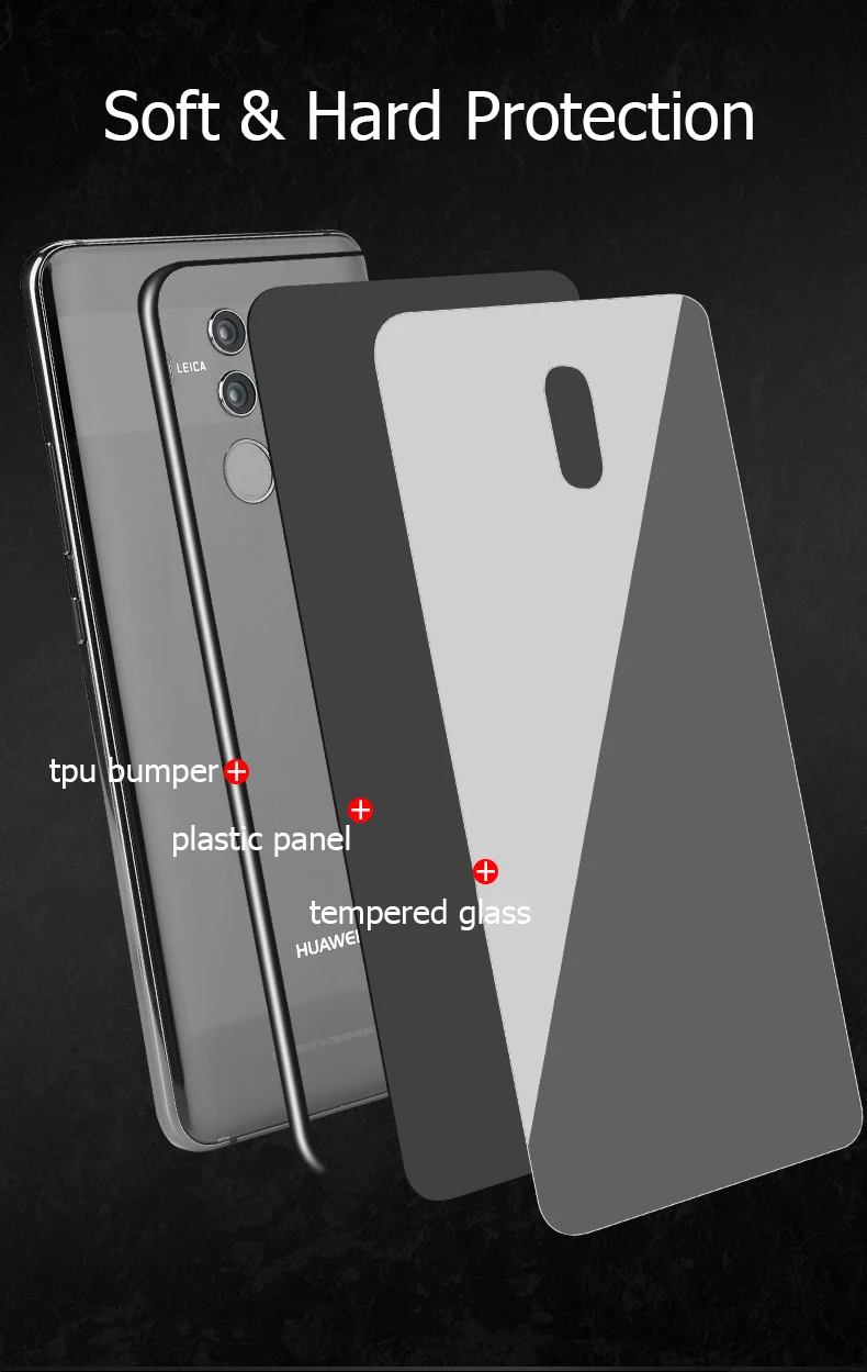 Для huawei mate 20 Pro чехол Роскошный Глянцевый закаленное стекло мягкая силиконовая рамка противоударный жесткий чехол для huawei mate 10 Pro чехол s