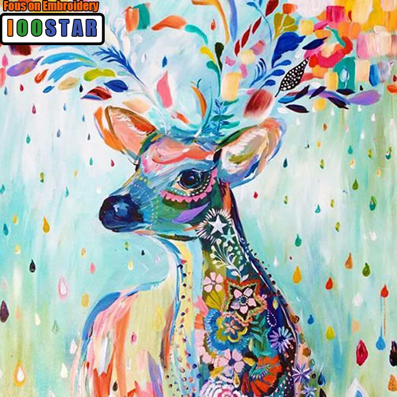 

3D diamond painting deer paint cross stitch full square drill rhinestone diamond mosaic wall sticker room Decoration