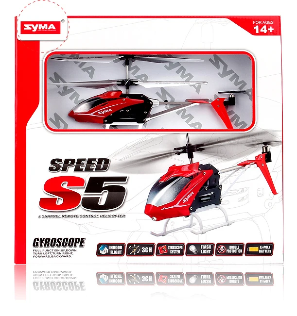 New Syma S5-N 3ch Speed Mini Infrared Remote Control RC Helicopter Drone with Gyro RTF