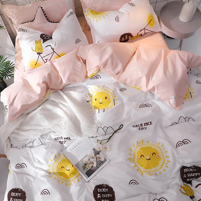 Хлопок оранжевый постельного белья лист наволочка пододеяльник Super King queen ПОЛНЫЙ