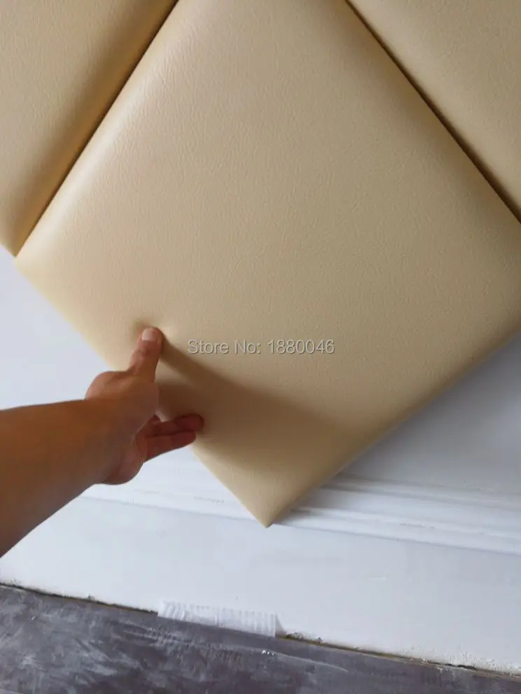 3D панель из искусственной кожи с алмазами роскошный золотой цвет настенный