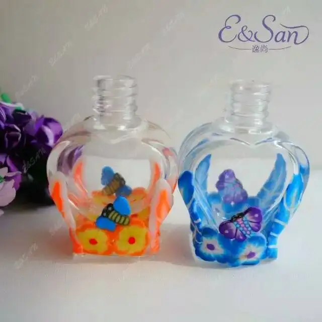 

100PCS/LOT RGB38-8ML Color Flat Polymer Clay Pendant Perfume Bottle Car Hanging Empty Glass Perfume Bottle