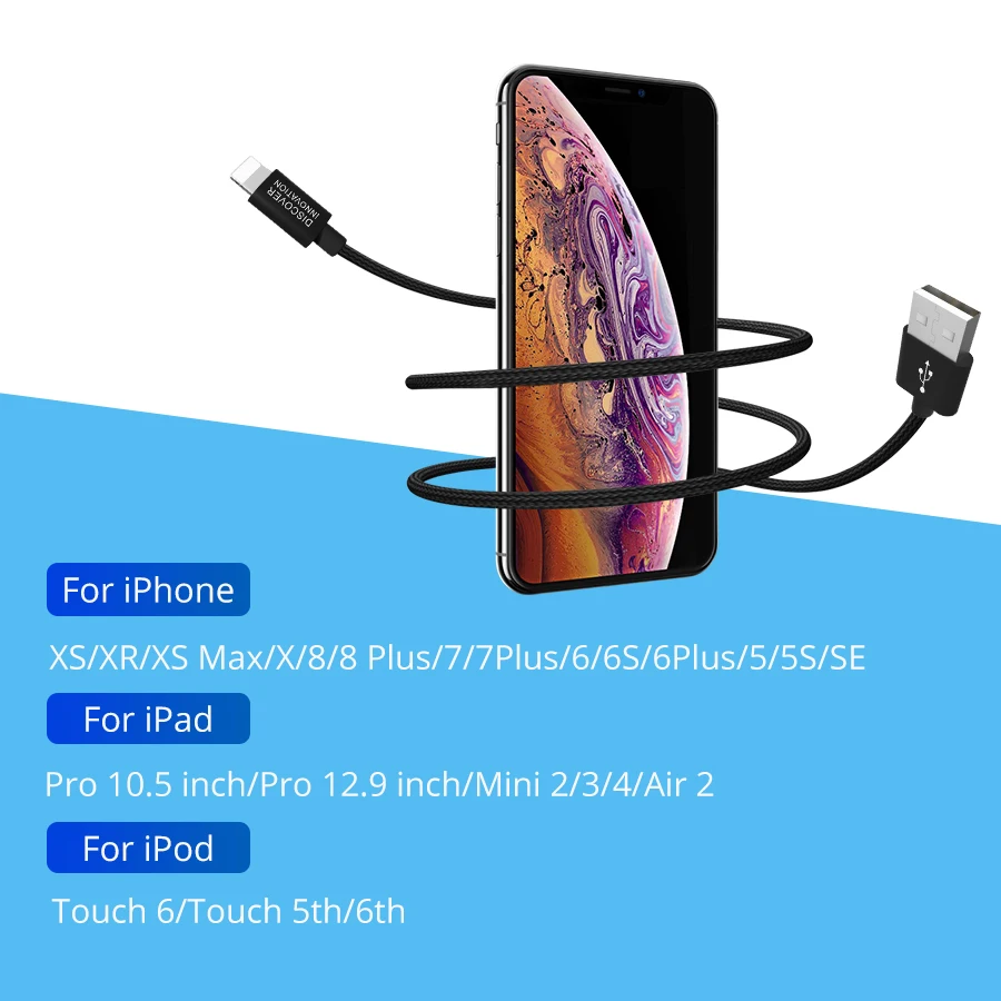 NILLKIN USB кабель для передачи данных 5 5S se кабели для iPhone Lightning Кабель зарядное устройство для iPhone 7 6 6s 8 Plus Xr X Xs Max iPad зарядный шнур