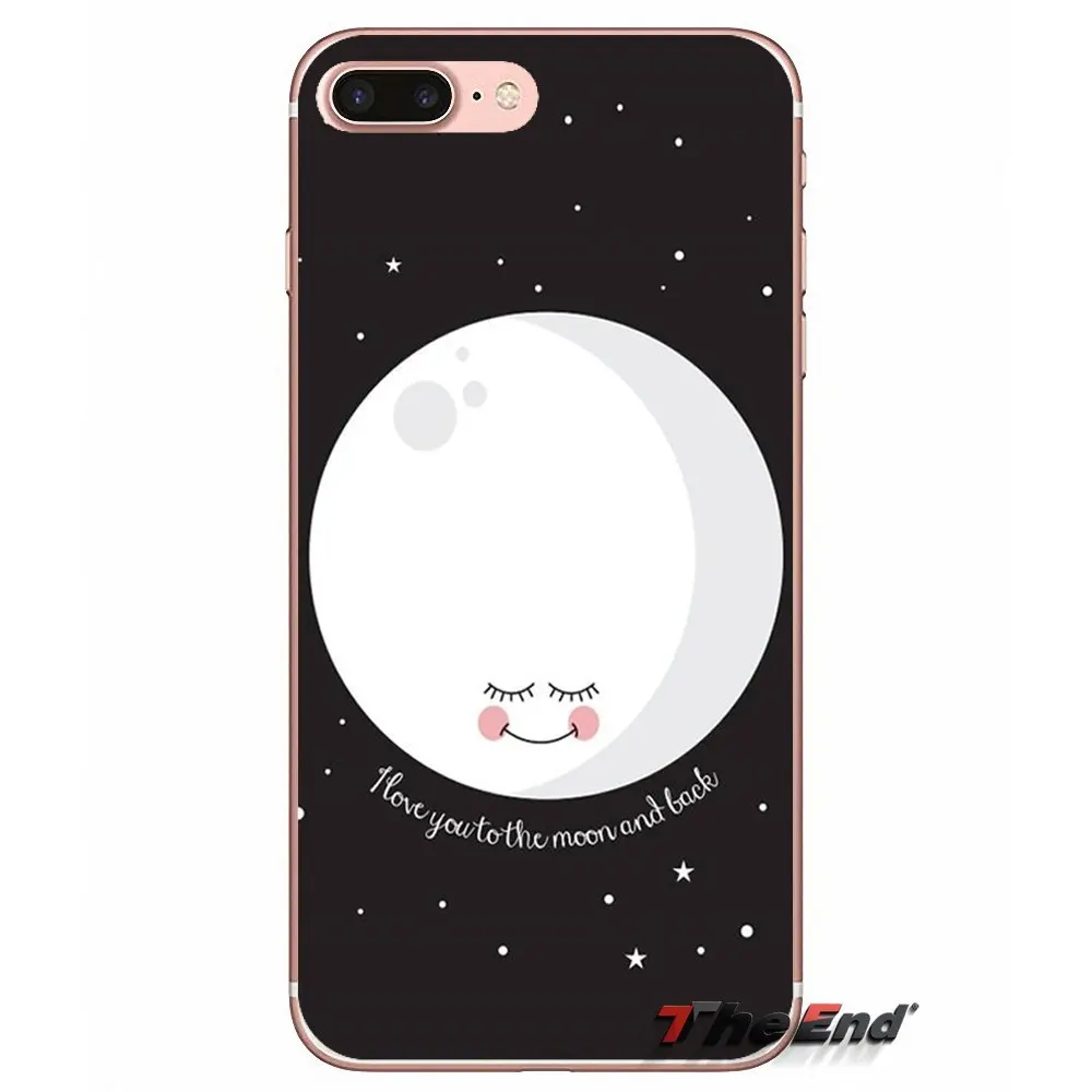 Мягкий чехол для iPhone X 4 4S 5 5S 5C SE 6 6S 7 8 Plus Samsung Galaxy J1 J3 J5 J7 A3 A5 2016 2017 I Love You To The Moon And