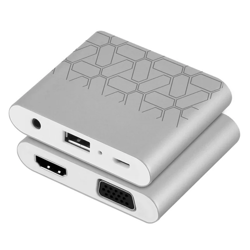 Видеоконвертер USB VGA (гнездо) в HD 1080P цифровой AV многопортовый адаптер для