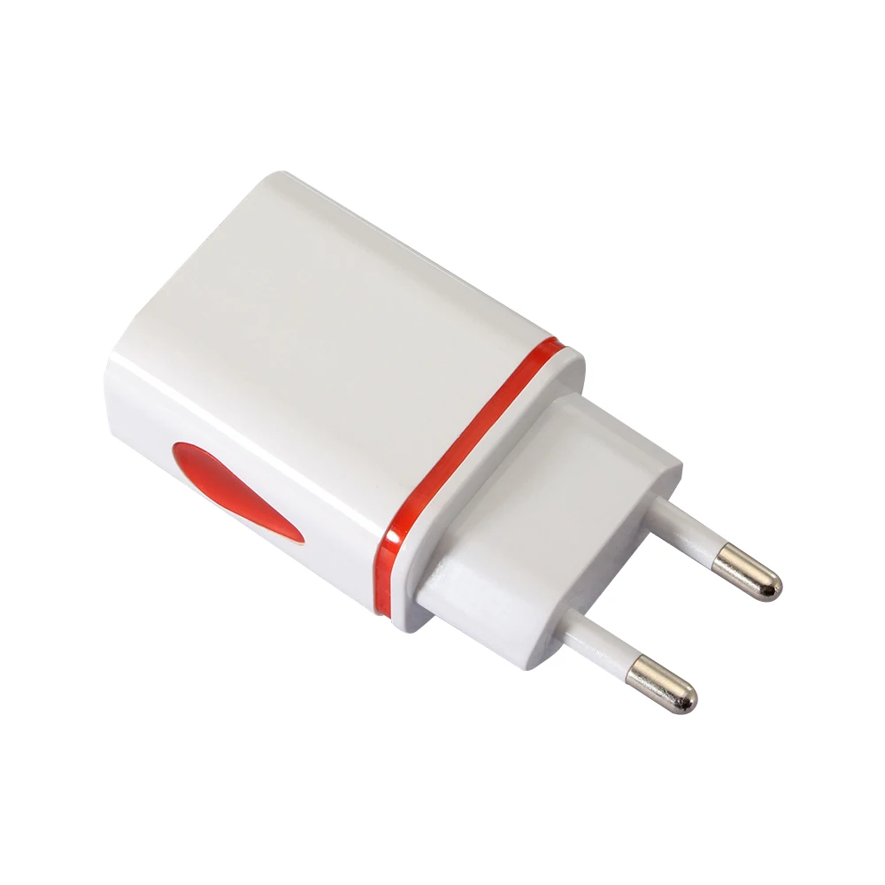Универсальный 5 В/2 а светодиодный настенный адаптер с двумя usb-портами для дома и путешествий, быстрая зарядка, штепсельная вилка стандарта ЕС и США для iphone, samsung, Xiaomi, huawei