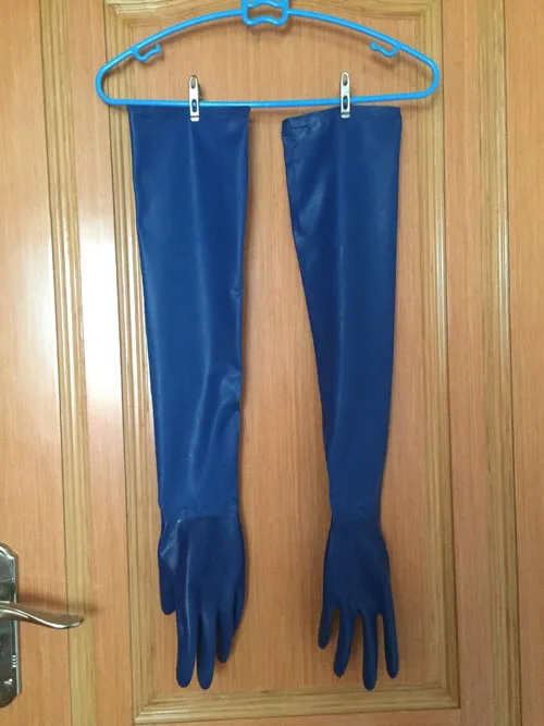 Новинка 2016 модные мужские перчатки zentai из натурального черного латекса