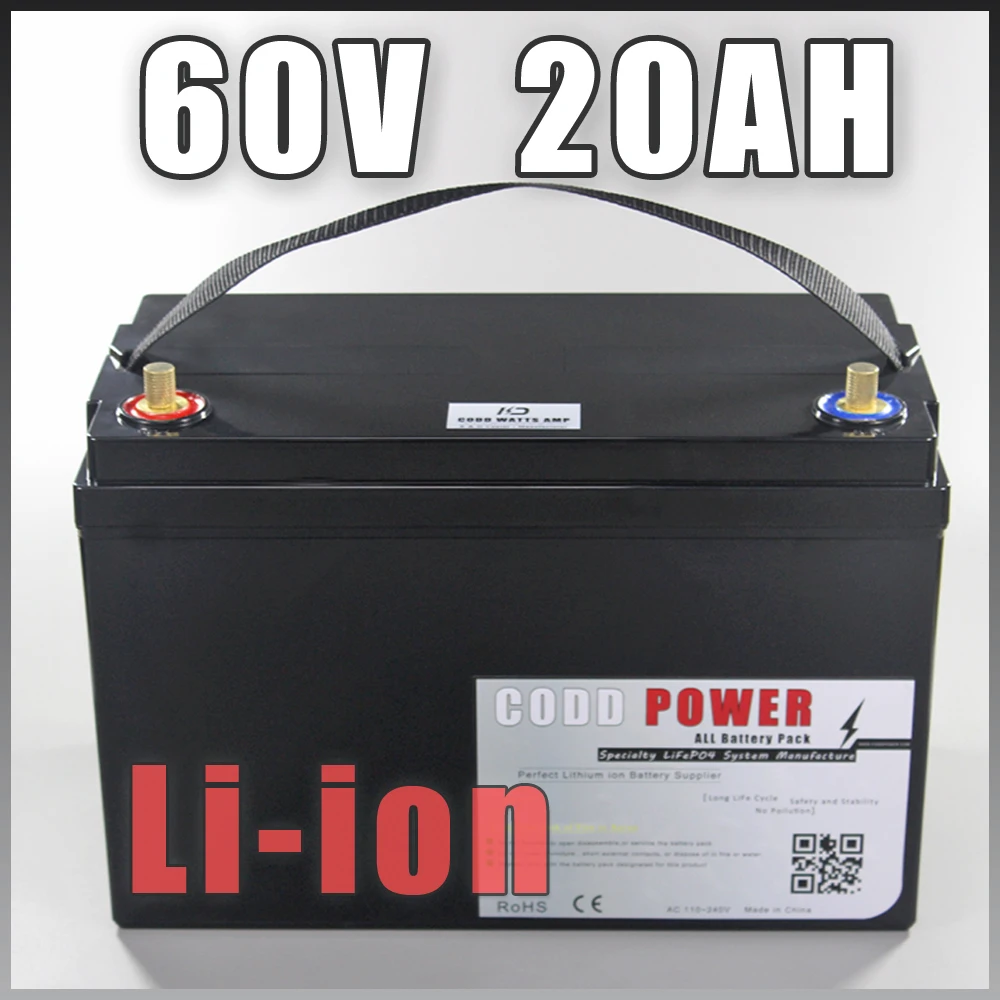 60V 20AH Electric tricycle E bike 1500W Lithium ion Battery Pack Power | Спорт и развлечения
