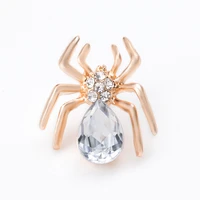 misananryne new gold silver color rhinestone spider brooch vintage charms crystal wedding brooch pins women men jewelry gift