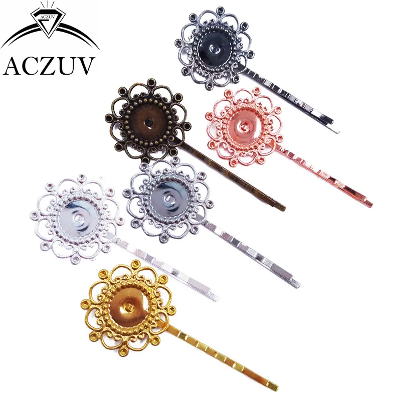 Заколки для волос с кабошонами 200 шт. 12 мм пустые заколки аксессуары FJT008 |