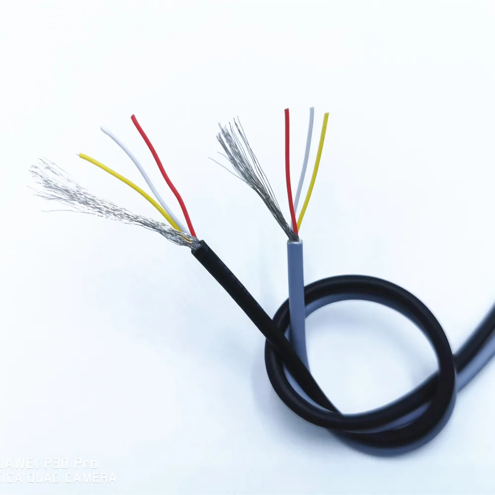 2 3 4 ядра экранированный провод UL 2547 28AWG 5 метров 16,4 футов 2,1 канальный аудио кабель сигнала щит провод для усилителя, черный серый