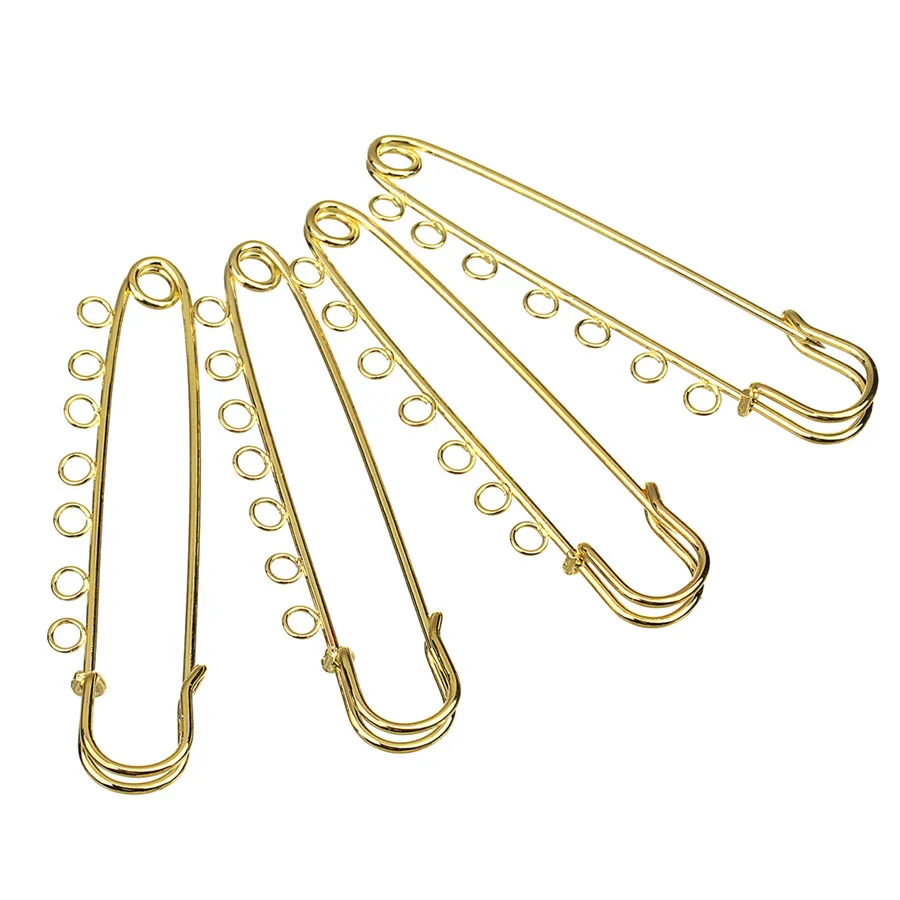 DC 10 шт золотой цвет 7 отверстий Броши Булавки 80 мм длинная металлическая железная